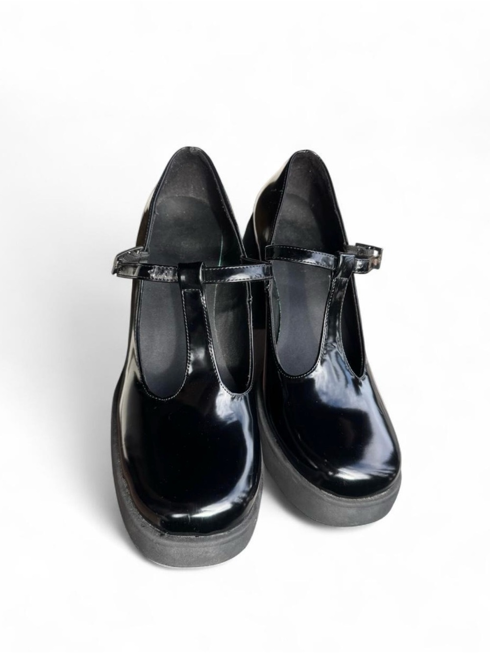 Mary Jane Black Patent Platform Mary Janes